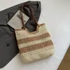 Bolso de Mano Trenzado Hueco Estilo Coreano de Moda 2026 Verano Nuevo Bolso de Hombro Gran Capacidad Bolso de Playa de Moda para Vacaciones
