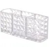 Caja de almacenamiento de cosméticos, tubo de almacenamiento, portalápices de tres compartimentos, portalápices de acrílico transparente, caja de almacenamiento para lápices de cejas y brochas de maquillaje