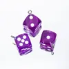 Colgante de Dado Acrílico Transparente de Colores con Clavos en Forma de Cuerno Accesorios para Joyería DIY Encanto para Bolso Hecho a Mano Llavero