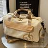 Bolsa Tote Colorblock Portátil de Grande Capacidade Feminina 2024 Nova Casual Leve para Viagem Bolsa de Lona Bolsa Transversal para o Dia a Dia
