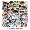 50 Peças de Desenho Animado Detective Conan Adesivos Divertidos Periféricos para Caderno Mala Desktop Fones de Ouvido