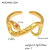 Set de anillos de acero inoxidable con incrustaciones finas de diamante y circonita, diseño abierto, chapado en oro real de 18 quilates, joyería de diseño de moda nicho INS