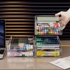 Caixa de Armazenamento Retrátil Caixa de Armazenamento para Cosméticos Gaveta Acrílica de Mesa para Papelaria Rack Transparente para Armazenamento de Máscaras