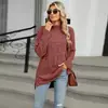 Amazon 2024 Europa y Estados Unidos comercio exterior transfronterizo otoño e invierno nuevo cuello alto holgado manga larga con abertura camiseta top mujer