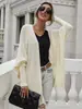 Cardigan de Punto para Mujer de Comercio Exterior, Nuevo para Otoño e Invierno Europeo y Americano en Amazon, Suéter Grueso de Punto Liso, Chaqueta para Mujer