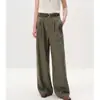 [Pedido Ma*] Pantalones Casuales Serie Lino Natural Otoño 2026 Nuevos Pantalones de Pierna Recta Sueltos Adelgazantes de Cintura Alta