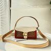 2024 Vintage Floral Tabby 26 Bolso Baguette Cuero Genuino Bolso Francés de Axila Un Hombro Cruzado Bolso de Mujer Elegante