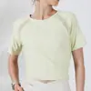 Ropa de Yoga Deportiva de Manga Corta para Mujer Primavera y Verano Holgada Fitness Running Secado Rápido Camiseta de Manga Corta Traje Transpirable de Pilates
