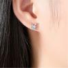 Brincos de Chifre Banhados a Platina Joias Elegantes Simples Pequenos Fofos Brincos de Chifre de Alce Brincos de Diamante Cintilantes Não Alergênicos