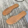 Sandalias Transparentes de Tacón Medio Versátiles de Tacón Alto Estilo Nuevo de Moda con Tira Única para Mujer Verano 2023 ins Chanclas de Suela Plana para Exteriores