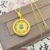 Tienda de oro con punto de arena de oro antiguo taladro filigrana calabaza hebilla de seguridad colgante giratorio oro jade mantang fulu colgante
