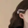 Novo Grampo de Cabelo com Franja Estilo Chinês com Toque de Luxo, Presilha de Cabelo com Strass para Testa e Lado, Grampo para Cabelos Soltos e Franja, Acessório de Cabelo Presilha de Bico de Pato