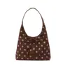 Bolsa Tote Retro de Bolinhas com Laço Outono Feminina Grande Capacidade para o Trabalho Bolsa de Ombro Estilo Suave Bolsa de Mão Grande para o Dia a Dia