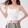 Camisola Blanca para Mujer Verano Delgada Ropa Exterior con Almohadillas para el Busto 2025 Nuevo Sujetador Interno Todo en Uno Top de Fondo