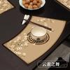 Mantel Individual Nuevo Chino Mesa Redonda Sectorial Cuero Antiescaldante Impermeable A prueba de Aceite Estilo Chino de Alta Gama Tapete para Tazón Mantel para Plato de Mesa de Comedor