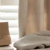Cortina blackout de chenilla grado madre e hijo color crema antiguo sur tejida beige suave para sala de estar dormitorio