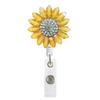 Color metal dorado girasol taladro hebilla telescópica hebilla hebilla giratoria strass hebilla de fácil extracción Clip para insignia