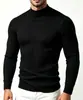 Suéter de Punto para Hombre Otoño e Invierno, Cuello Medio Alto, Elástico, Color Liso, Jersey, Moda Juvenil, Capa Base Casual