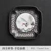 Posavasos Premium Pintados a Mano, Portavasos Florales Retro de Aleación de Aluminio, Posavasos Aislantes de Calor para Juego de Té Casero, Accesorios Creativos para Ceremonia de Té Kung Fu