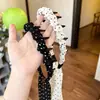 Faixa de Cabelo de Fita com Bolinhas Onduladas Estilo Francês de Alto Padrão para Mulheres Faixa de Cabelo com Temperamento Lenço de Seda para Prender o Cabelo Para Sair Acessório de Cabeça Versátil Tecelagem de Cabelo Presilhas de Cabelo