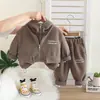 Conjunto Casual Infantil Médio de Primavera e Outono 2025 com Capuz de Duas Peças Atacado de Fábrica