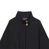 Para Comércio Exterior Transfronteiriço Europeu e Americano Roupas Femininas Aliexpress Mais Vendidas Outono Simples Versátil Gola Alta Cintura Marcada Casaco Curto de Lã