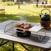 Venta Directa de Fábrica Soporte para Estufa Mesa para Parrilla de Barbacoa al Aire Libre Acero Inoxidable Plegable Portátil Rejilla Mini Parrilla de Barbacoa