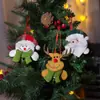 Decoración Navideña Nueva Transfronteriza Muñeco Sosteniendo Campana Colgante Pequeño Colgante de Campana Verde Oscuro Colgante Pequeño para Árbol de Navidad