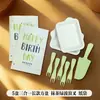 Juego de Cuchillo y Tenedor para Pastel de Cumpleaños con Plato Platos de Papel Desechables Plato Grueso para Hornear Cena Bandeja Creativa Combinación de Vajilla