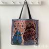 Bolsa de Lona Estampada Estilo Europeo y Americano Ins Gran Capacidad Portátil Bolsa Tote para Mamá Linda Coreana Hombro Estudiante Bolsa de Clase