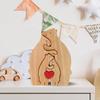 Amazon Juego de Osos de Madera Madre e Hijo Rompecabezas Dormitorio Sala de Estar Escritorio Abrazo de Oso Adornos Familiares Artesanías de Madera Maciza