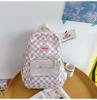 Otoño e Invierno Nuevo ins Bolso de Cuadros Estilo Coreano para Mujer Mochila para Estudiante de Secundaria Gran Capacidad Mochila Estilo Harajuku