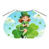 St Hecho a Medida de Fábrica. Capas Verdes de San Patricio para Niños, Niñas y Niños, Capas Impresas con Trébol de Cuatro Hojas con Cordones, Capas Grandes