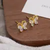 Brincos de Pino Fogos de Artifício em Zircônia Cúbica Europeia e Americana com Banho de Ouro Real 18K Prateados Brilhantes Brincos da Moda de Alta Qualidade para Mulheres