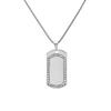 Moda Europeia e Americana Colar Masculino Moderno de Aço Titânio Marca Militar Pingente Quadrado de Diamante Simples Brilhante Gravação a Laser Joias