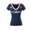 Playera de Manga Corta con Cuello en V Retro Americana para Mujer Verano Diseño Nicho Dulce Spice Girls Cintura Ajustada Top Deportivo
