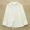 Ropa de Invierno 2025, Estilo Artístico Color Puro Cuello Pico, Cuello Redondo, Cuello de Encaje, Camisa Blanca de Terciopelo para Mujer, Camiseta Básica