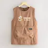 Avental Estilo Colete Cartoon Resistente à Água para Catering, Roupa de Trabalho para Homens e Mulheres, Uniforme de Trabalho Estampado, Avental de Cozinha à Prova de Óleo