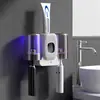 Dispensador Automático de Pasta de Dientes Simple Montado en la Pared con Operación de un Solo Toque, Incluye Dos Vasos y Set de Soporte para Cepillos de Dientes