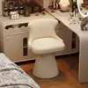 Silla de Maquillaje para Dormitorio de Niñas, Taburete Giratorio para Tocador, Silla de Vestidor de Lujo Ligero Estilo Crema para Uso en Casa
