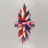 Amazon Guirlanda do Dia da Independência Americana Orelhas de Trigo Vermelhas, Brancas e Azuis Decoração para Pendurar na Lareira Parede da Escada Decoração de Batente de Porta