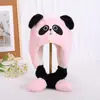 Gorro de panda para niños con orejas móviles, gorro grueso de felpa con protección para los oídos para otoño e invierno, lindo gorro cálido de dibujos animados para niños y niñas