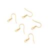 Gancho para la oreja de acero inoxidable con protección de color oro al vacío de 18K con cuenta con resorte accesorios para aretes de joyería diy accesorios para aretes