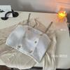 Camisola Hot Girl Estilo Chanel com Cinto Feminino, Bojo no Peito, Botão Interno Pura Desejo, Design com Corrente, Estilo Francês, Lindo Top Tubinho nas Costas