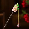 Novo estilo chinês imitação ébano grampo de cabelo antigo borla flor grampo de cabelo de madeira vintage hanfu cheongsam grampo de cabelo de caminhada feminino