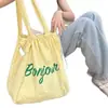 Bolso de Hombro Canvas Cultural y Creativo para Universidad Personalizado Nuevo Gran Capacidad Casual Versátil Cordón Estampado Bolso de Mano