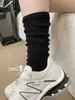 Calcetines de felpa de color sólido de malla hueca calcetines hasta la pantorrilla calcetines de punto de partículas para mujer calcetines finos calcetines hasta la pantorrilla calcetines de moda