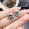 Venta al por mayor de fábrica Populares Pendientes de Esmeralda Natural Plata S925 Incrustados Piedra Principal 4*6 Joyería de Lujo Venta Directa de Fábrica