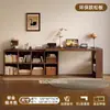 Escritorio de Esquina con Estantería y Librería Integradas, Escritorio para Estudio en Casa y Oficina, Mesita de Noche Semicerrada, Escritorio para Computadora de Dormitorio