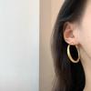 Brincos de Argola Dupla Foscos Simples Estilo Clássico Liu Yifei Brincos Elegantes de Alta Qualidade Brincos do Instagram Femininos Agulha de Prata 925